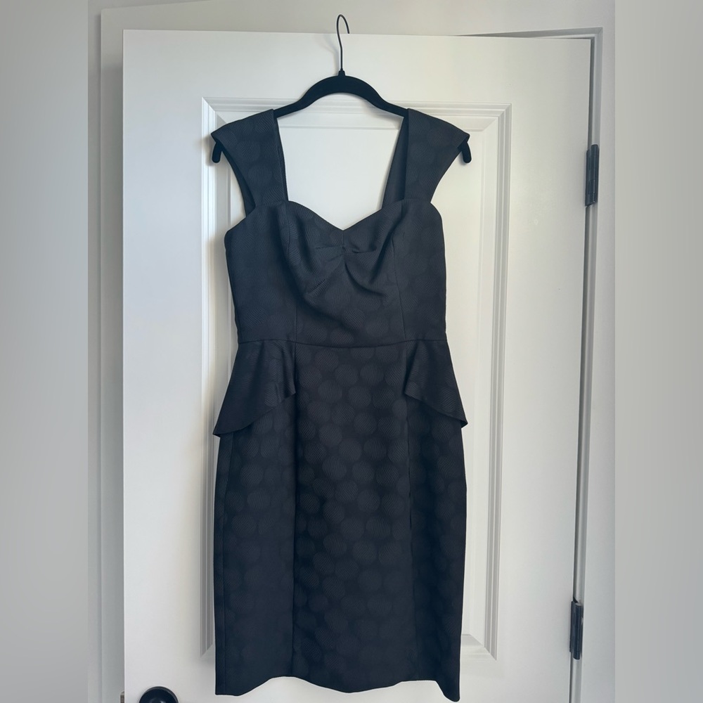 NWT Donna Morgan Peplum Waist Black Dress